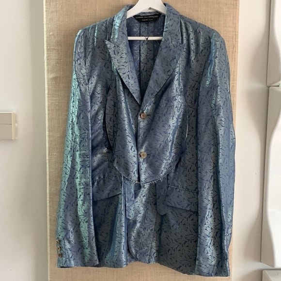 Comme des Garcons Other - NWT homme plus cut & slash front with straps feather print jacket